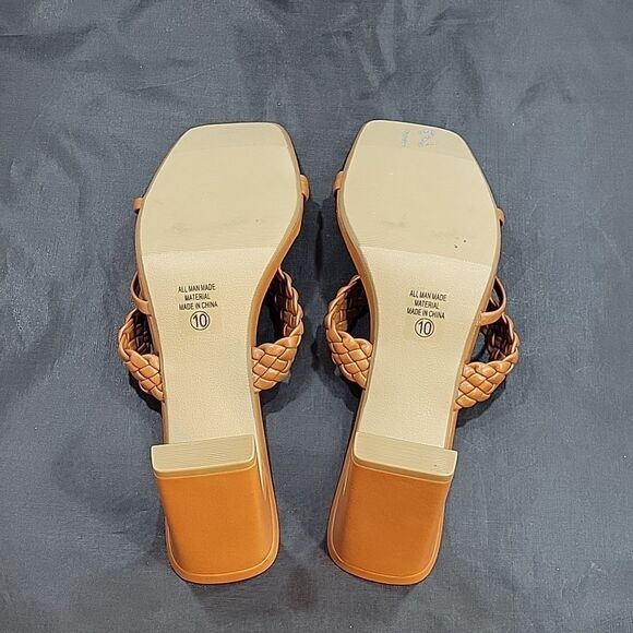 NEW WOMEN'S BRAIDED HEELED MULES SQUARE TOE BLOCK HEEL SANDALS CARMEN BY SODA - Picture 12 of 16